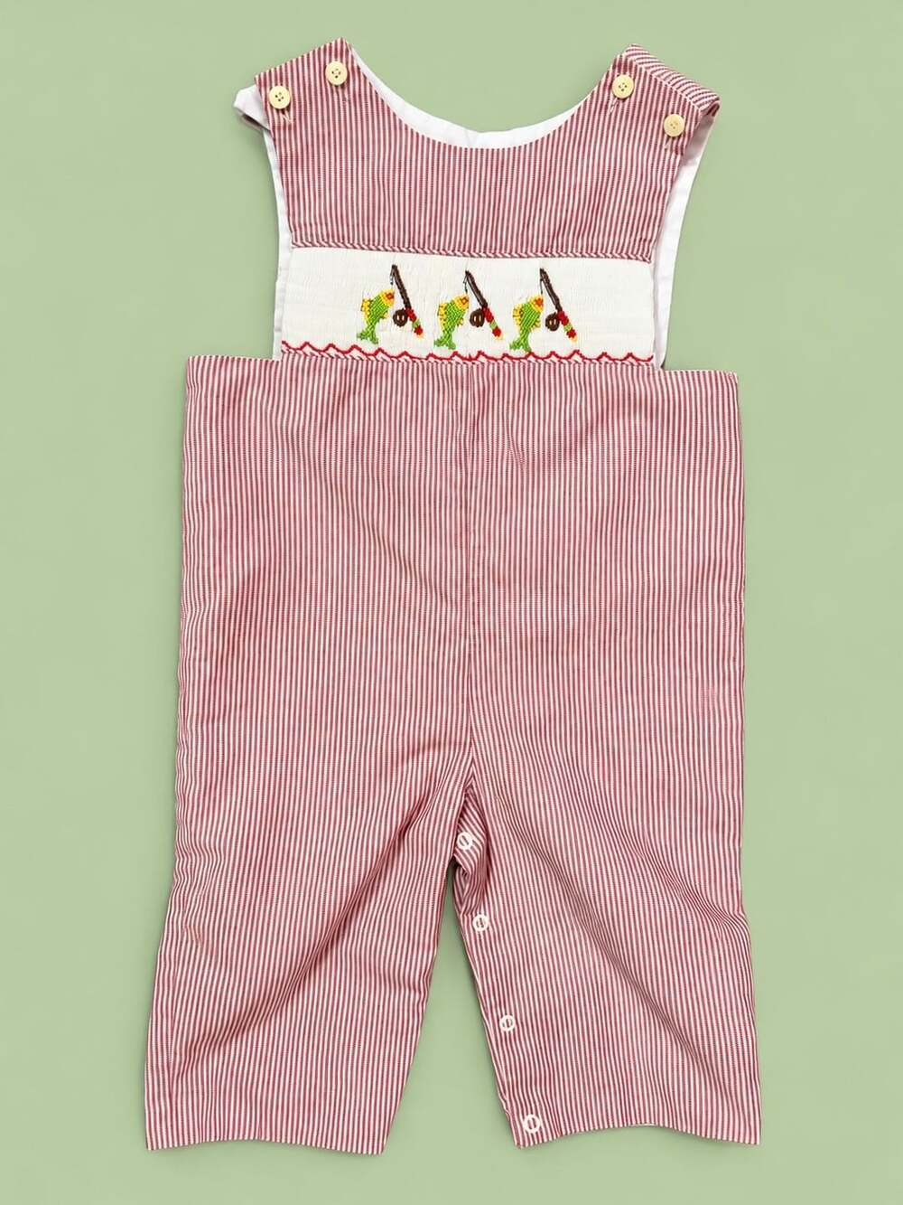 Zuccini Longall Size 18M Red Stripe Smocked